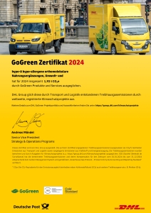 GoGreen Zertifikat GoGreen Zertifikat